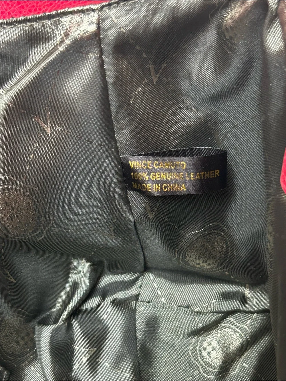 Vince Camuto Black, Pink & Gray Colorblock Leather Satchel Bag
